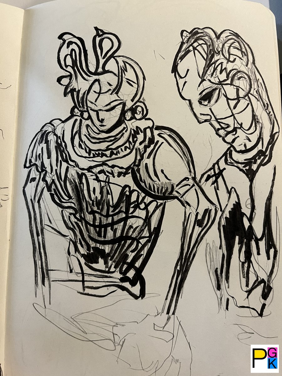 The Jester And The Everyman, Loosely Inked Sketch...
